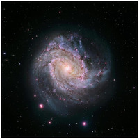 M83 - Spiral Galaxy (Hubble-Magellan Composite)-Paper Art-32"x32"