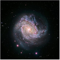 M83 - Spiral Galaxy (Hubble-Magellan Composite)-Paper Art-42"x42"