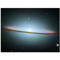 M104 - The Sombrero Galaxy - Colored with Infrared Data-Paper Art-18"x14"