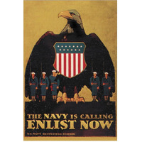 WWI: Navy is Calling: Enlist Now-Paper Art-42"x62"