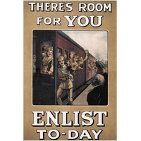 WWI: There's Room for You: Enlist Today-Paper Art-14"x20"