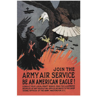 WWI: Join the Army Air Service: Be an American Eagle!-Paper Art-18"x26"