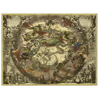 Maps of the Heavens: Haemisphaerium Sceno Graphicum Australe-Paper Art-18"x14"