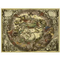 Maps of the Heavens: Haemisphaerium Sceno Graphicum Australe-Paper Art-34"x26"