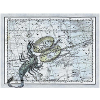 Maps of the Heavens: Libra - the Scales & The Scorpion-Paper Art-18"x14"