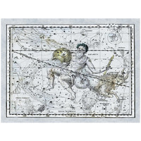 Maps of the Heavens: Aquarius the Water Bearer-Paper Art-26"x20"