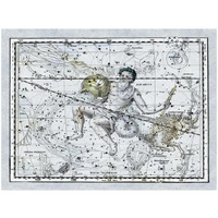 Maps of the Heavens: Aquarius the Water Bearer-Paper Art-34"x26"