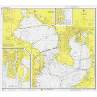 Nautical Chart - Tampa Bay - Northern Part ca. 1975-Paper Art-24"x22"