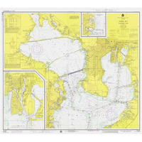 Nautical Chart - Tampa Bay - Northern Part ca. 1975-Paper Art-32"x29"