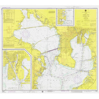 Nautical Chart - Tampa Bay - Northern Part ca. 1975-Paper Art-46"x41"
