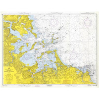 Nautical Chart - Boston Harbor ca. 1970-Paper Art-18"x14"
