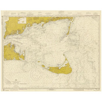 Nautical Chart - Nantucket Sound and Approaches ca. 1973 - Sepia Tinted-Paper Art-32"x26"