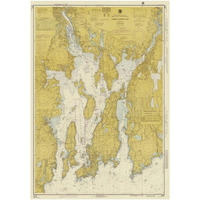 Nautical Chart - Narragansett Bay ca. 1975 - Sepia Tinted-Paper Art-27"x38"