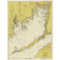 Nautical Chart - Buzzards Bay ca. 1974 - Sepia Tinted-Paper Art-30"x38"