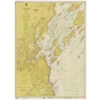 Nautical Chart - Portland Harbor and Vicinity ca. 1974 - Sepia Tinted-Paper Art-24"x32"