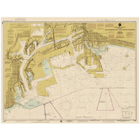 Nautical Chart - Los Angeles and Long Beach Harbors ca. 1998 - Sepia Tinted-Paper Art-18"x14"