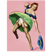 Mid-Century Pin-Ups - Wink Magazine - Strong Wind-Paper Art-20"x26"