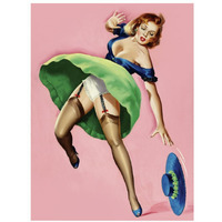 Mid-Century Pin-Ups - Wink Magazine - Strong Wind-Paper Art-26"x34"