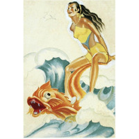 Mid-Century Pin-Ups - Whisper Magazine - Wave Rider-Paper Art-42"x62"