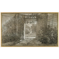 Landscape with a Staircase and a Balustrade, ca. 1744-47-Paper Art-42"x26"