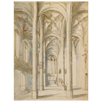Interior of a Gothic Church, 1629-Paper Art-14"x18"