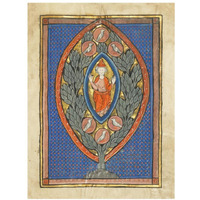 A Man Enthroned within a Mandorla in a Tree-Paper Art-14"x18"