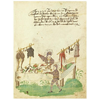 Civic festival of the Nuremberg Schembartlauf - Clothing Table-Paper Art-14"x18"