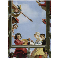 Musical Group on a Balcony-Paper Art-20"x26"