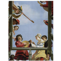 Musical Group on a Balcony-Paper Art-26"x34"