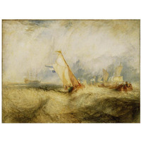 Van Tromp, going about to please his Masters, Ships a Sea, getting a Good Wetting,-Paper Art-18"x14"