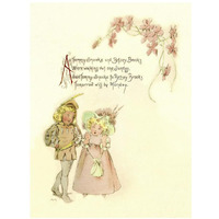 Nursery Rhymes: Tommy Snooks and Betsey Brooks-Paper Art-14"x18"