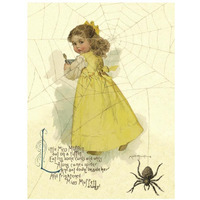 Nursery Rhymes: Little Miss Muffett-Paper Art-14"x18"