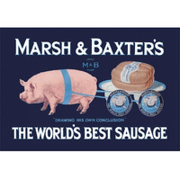 Pigs and Pork: Marsh and Baxter's World's Best Sausage-Paper Art-62"x42"