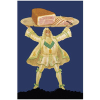 Pigs and Pork: Ham Platter-Paper Art-18"x26"
