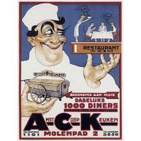 Cooks: Amst Coop Keuken-Paper Art-32"x42"