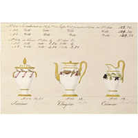 Sucrier, chyre et crmier, ca. 1800-1820-Paper Art-20"x14"