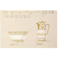 Bol et cafetire, ca. 1800-1820-Paper Art-26"x18"