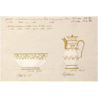 Bol et cafetire, ca. 1800-1820-Paper Art-38"x26"