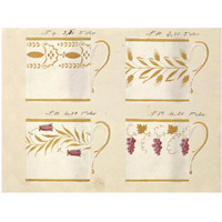 Quatre tasses, modles: 9,10,11 et 12, ca. 1800-1820-Paper Art-42"x32"