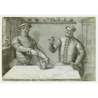 A Double Portrait of Hans Furraht and Jacob von der Burch-Paper Art-38"x27"
