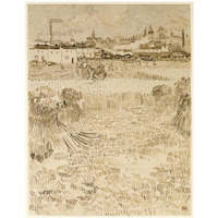 Arles:  View from the Wheatfields-Paper Art-32"x42"