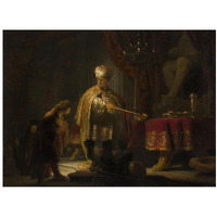 Daniel and Cyrus Before the Idol Bel-Paper Art-18"x14"