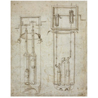 Folio 5: two piston pumps-Paper Art-22"x26"