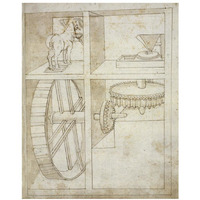 Folio 43: mill powered by horse-Paper Art-18"x22"