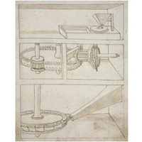 Mill with horizontal water wheel-Paper Art-30"x37"