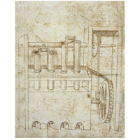 Folio 10: piston pumps and water wheel-Paper Art-22"x26"