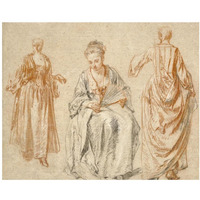 Studies of Three Women-Paper Art-37"x30"