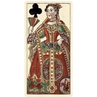 Queen of Clubs (Bauern Hochzeit Deck)-Paper Art-20"x38"