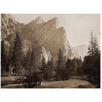 Further Up the Valley, The Three Brothers, the highest, 3,830 ft., Yosemite, California, 1866-Paper Art-26"x20"