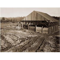 Oswego Iron Works, Willamette River, Oregon, 1867-Paper Art-24"x19"